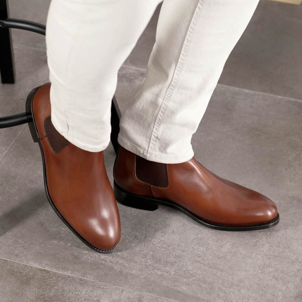 Cheslea Boots en cuir marron moyen – vue 5