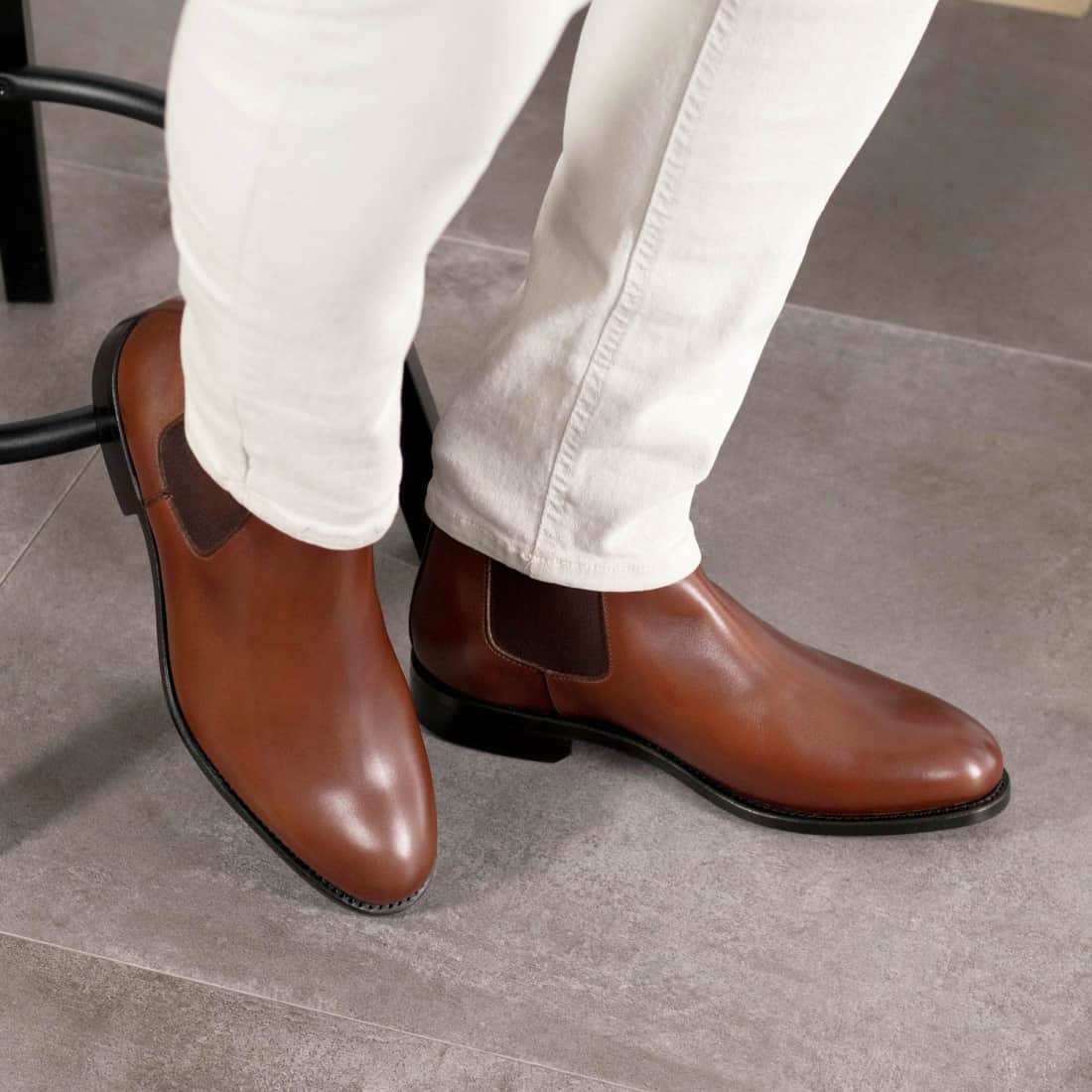Cheslea Boots en cuir marron moyen - Chaussures