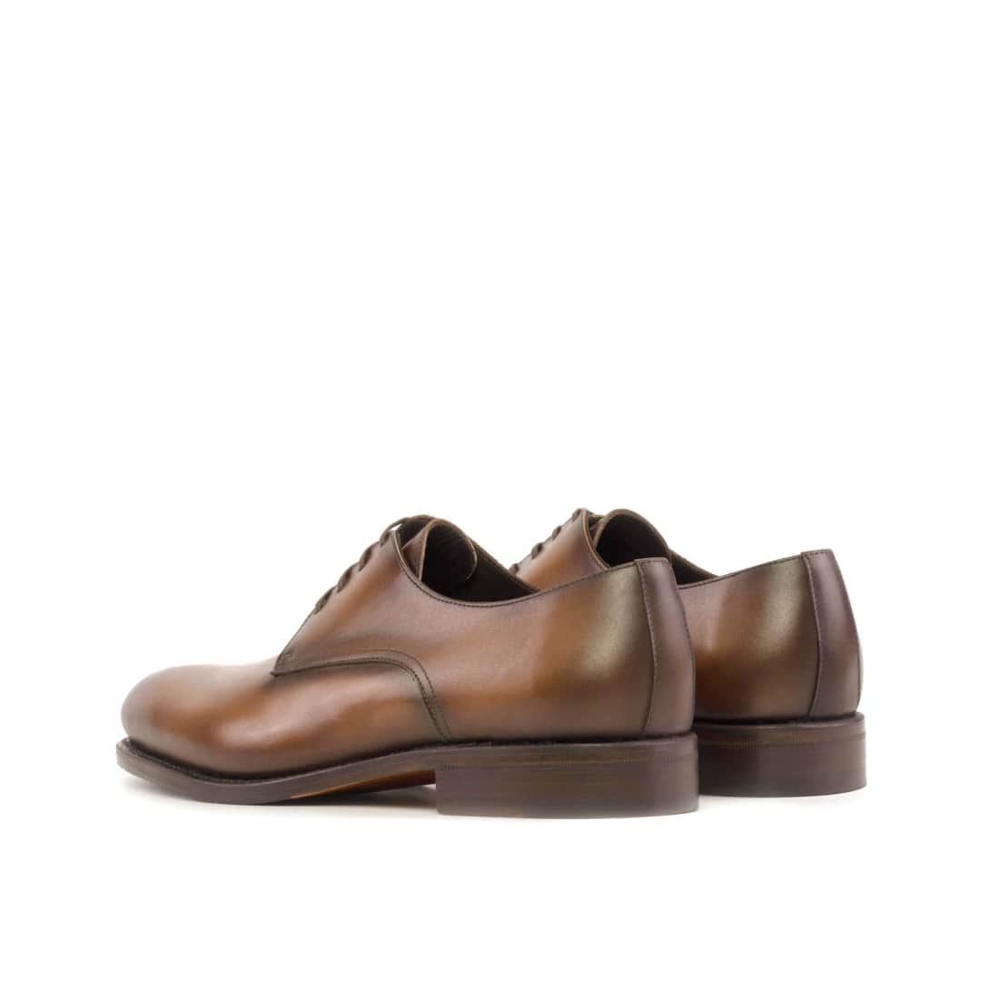 Derbie Blucher en cuir cognac patiné – vue 3