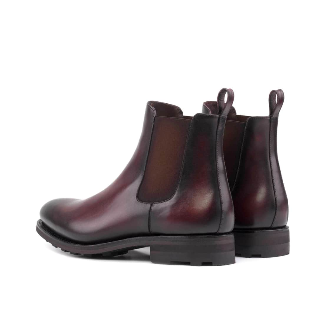 Cheslea Boots en cuir bordeaux - Semelles Commando – vue 3