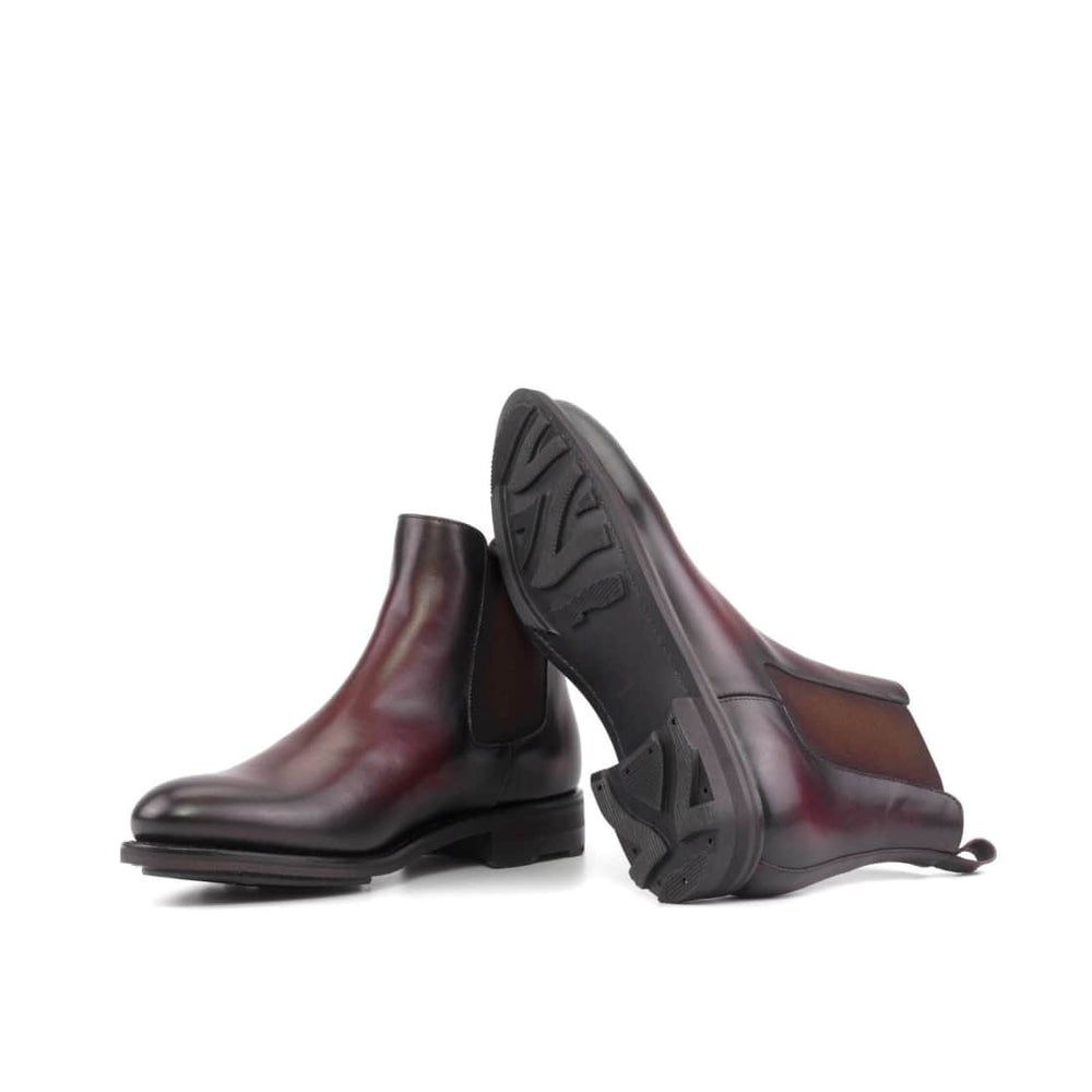 Cheslea Boots en cuir bordeaux - Semelles Commando – vue 2