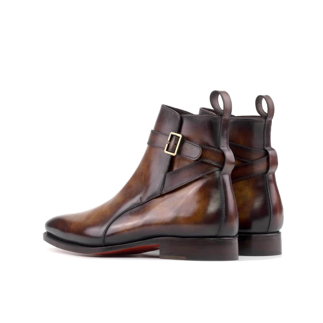 Bottines Jodhpur en cuir patiné marron – vue 2