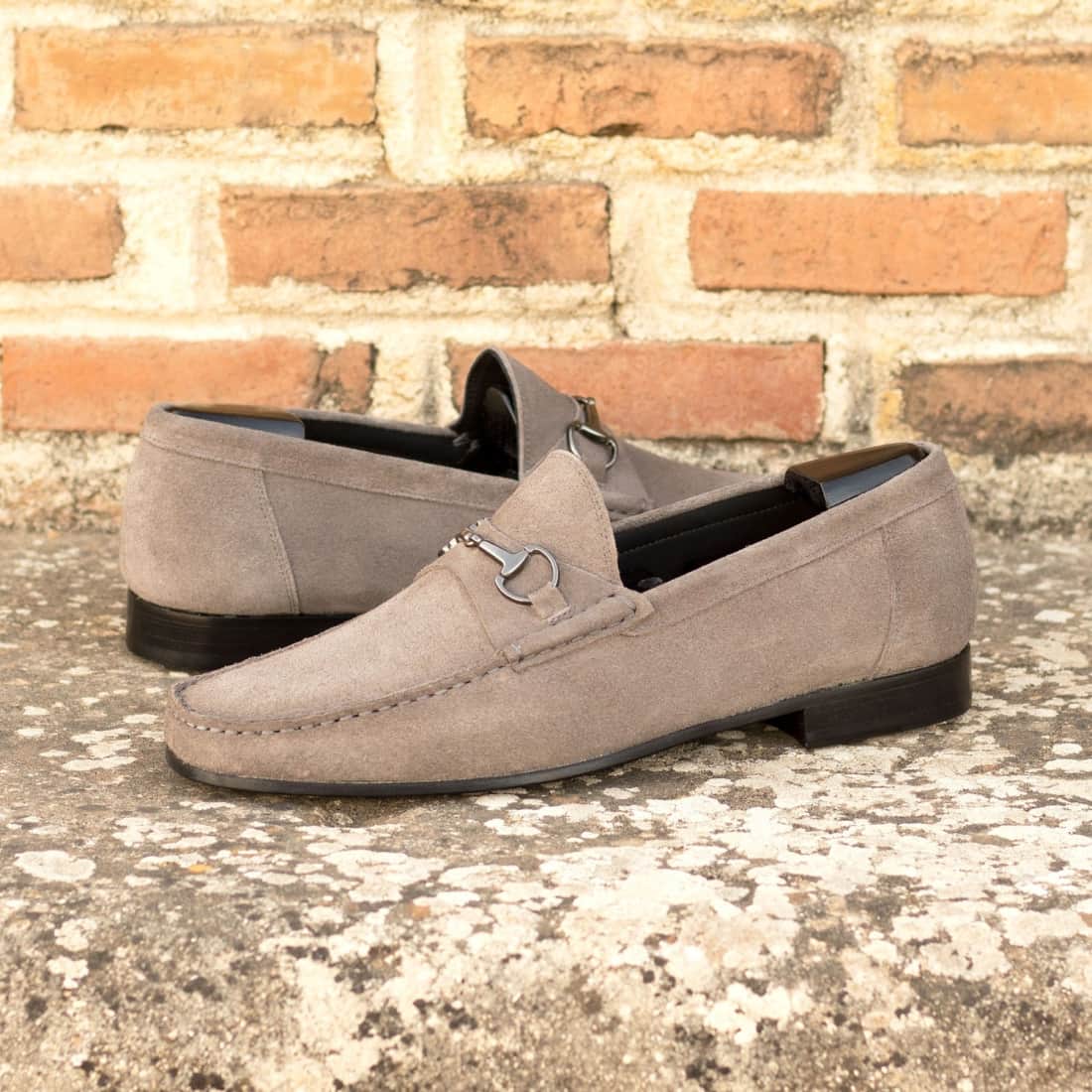 Mocassin à mors en daim gris – vue 4