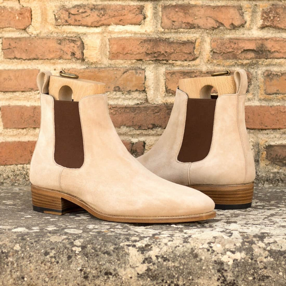 Cheslea Boots en daim beige – vue 4