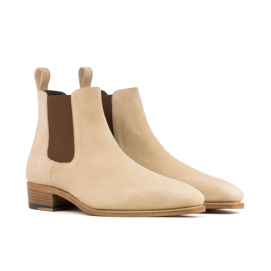 Cheslea Boots en daim beige