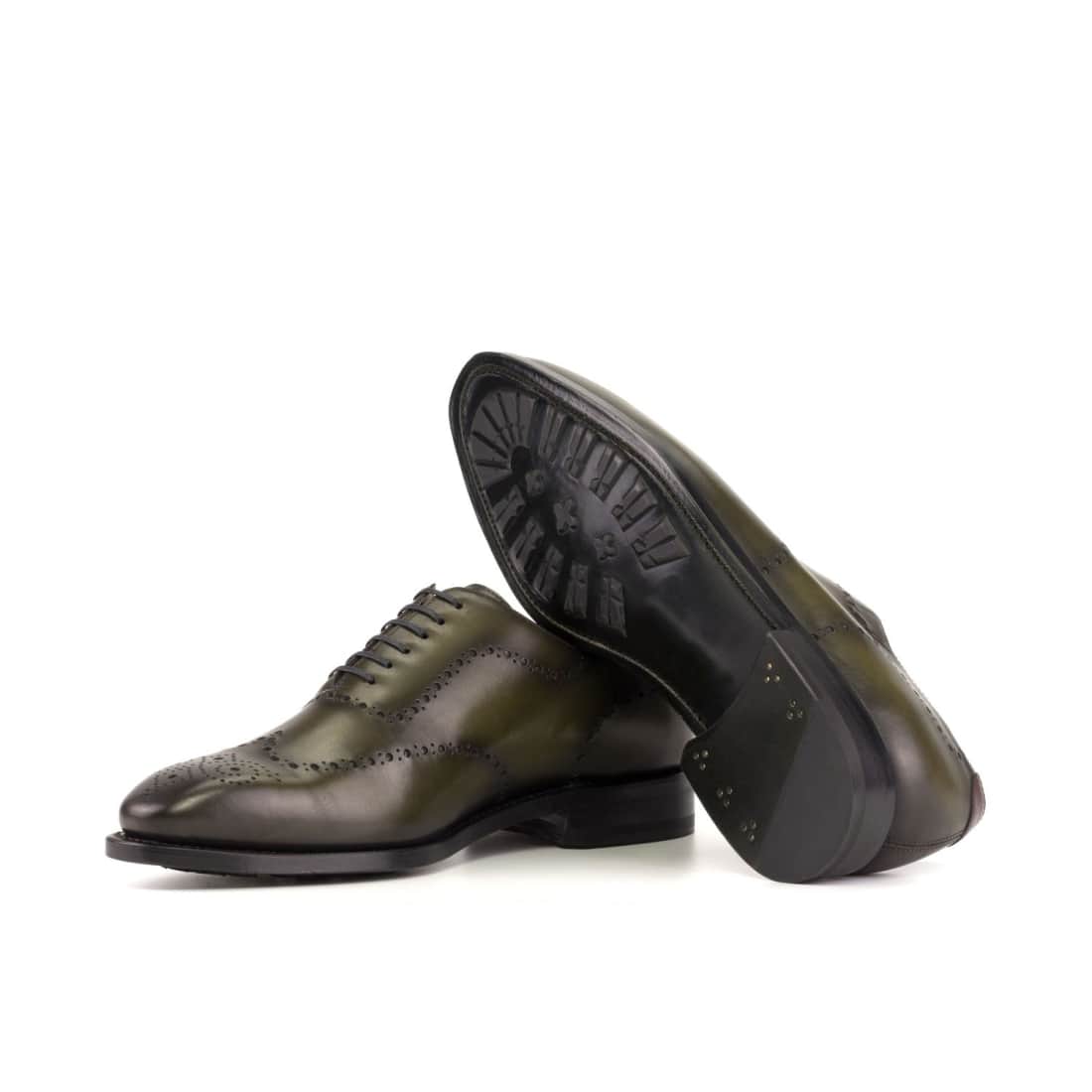 One Cut fleuri en cuir patiné vert – vue 2