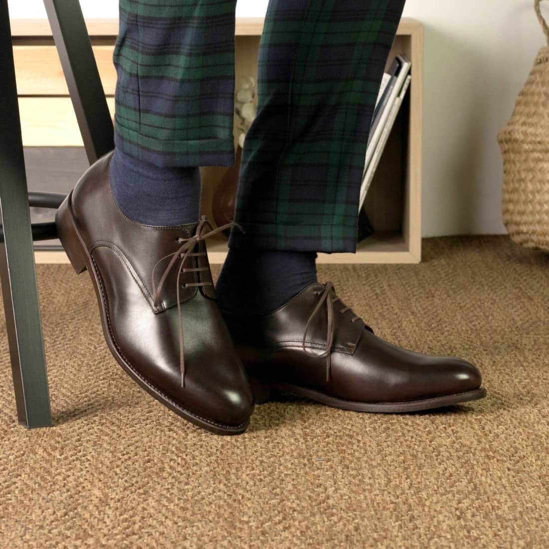 Derbie Blucher en cuir marron foncé – vue 4