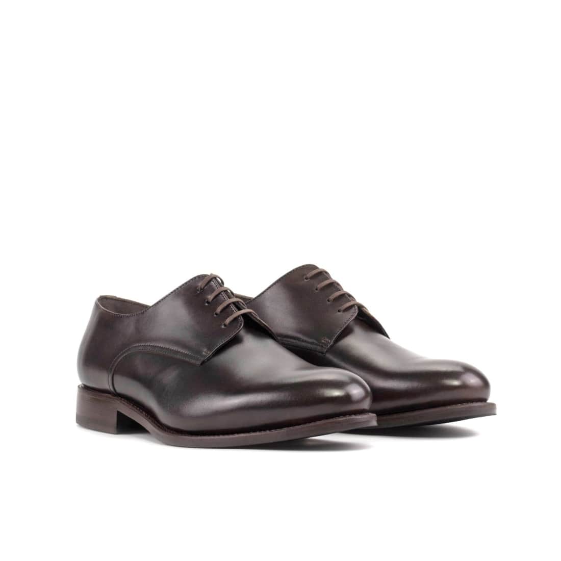 Derbie Blucher en cuir marron foncé