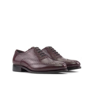 Richelieu fleuri en cuir bordeaux - Chaussures