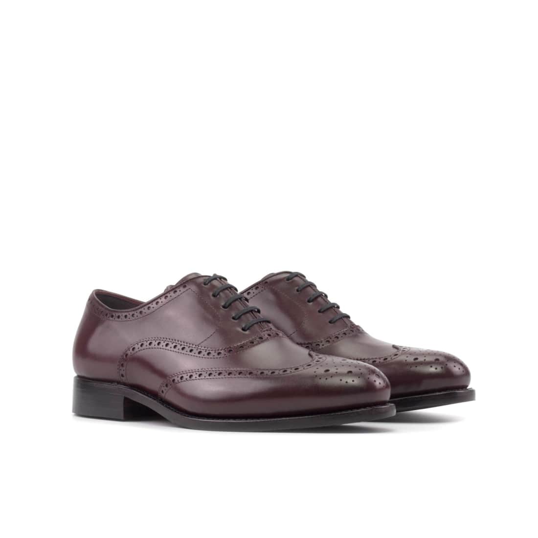 Richelieu fleuri en cuir bordeaux - Chaussures