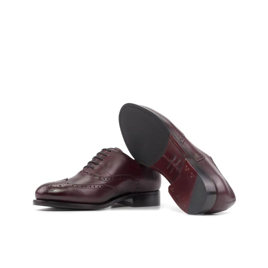 Richelieu fleuri en cuir bordeaux - Chaussures