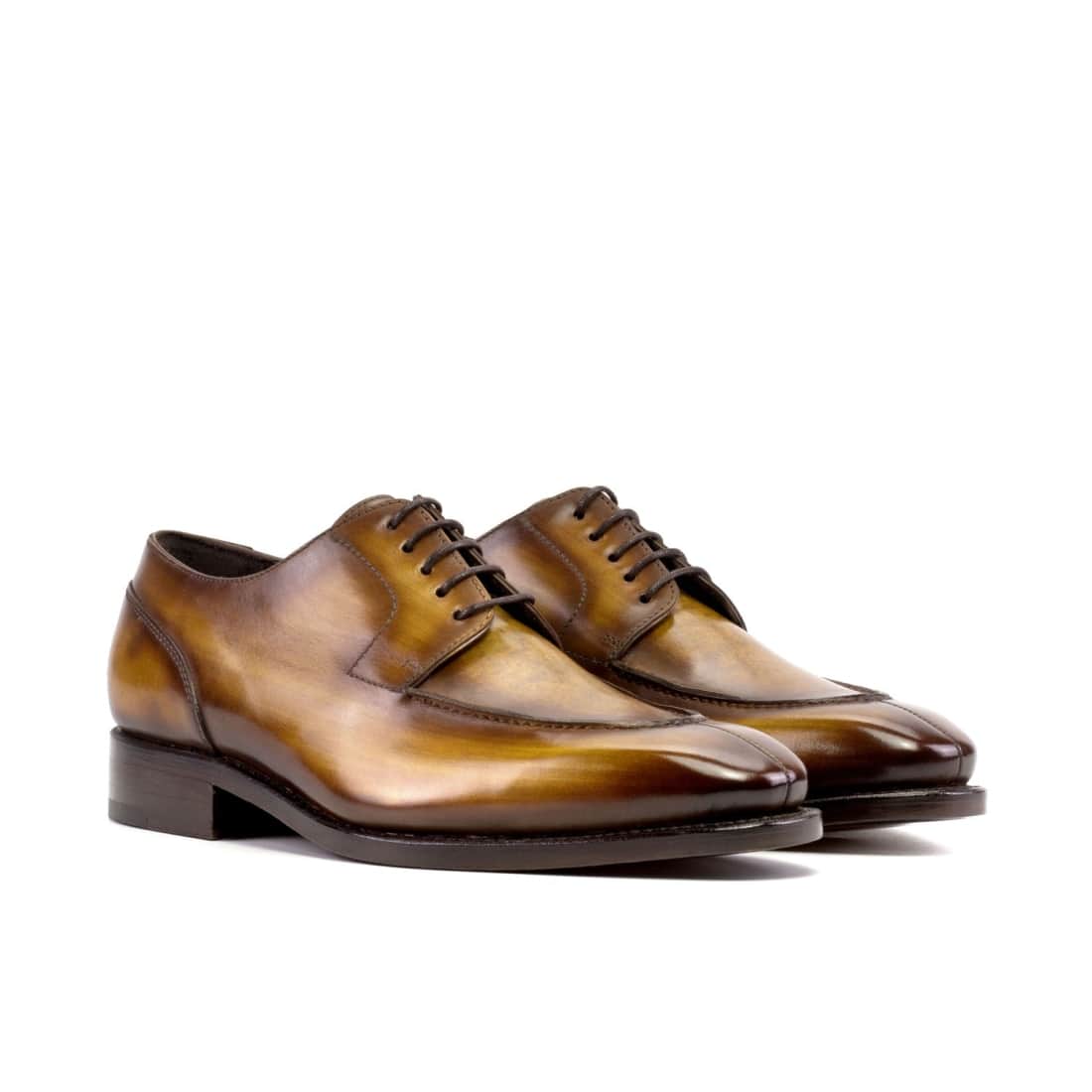 Derbie Chasse en cuir patiné cognac