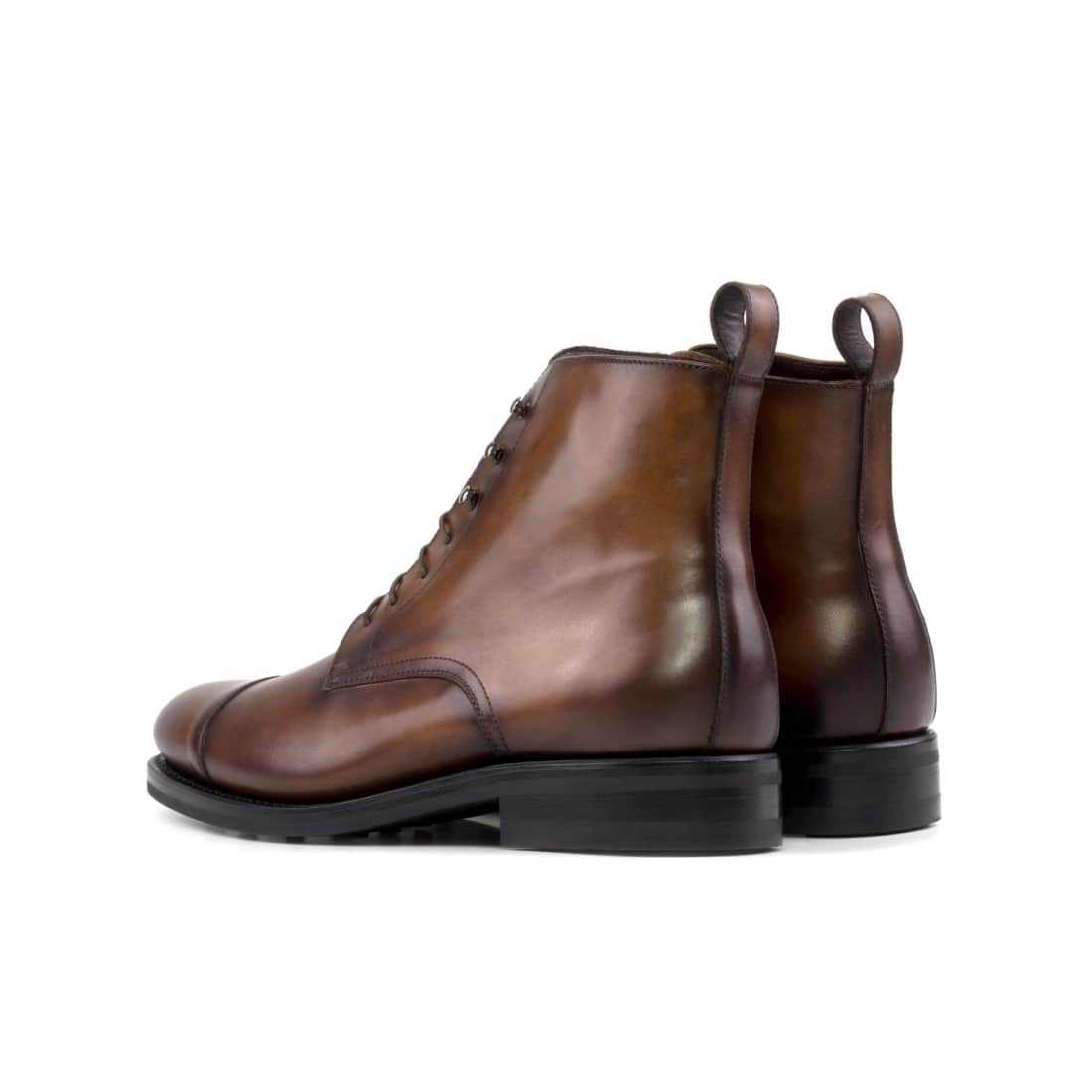 Bottines Bout Droit en cuir marron - Semelles Dainite®