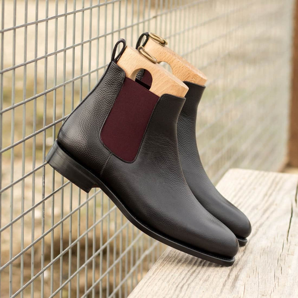 Cheslea Boots en cuir grainé noir – vue 4