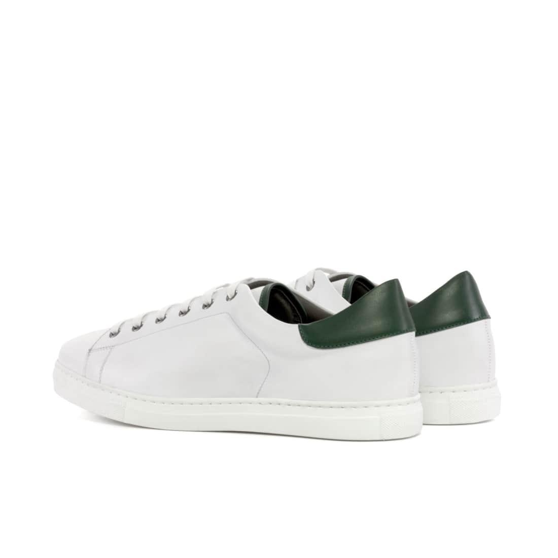 Sneakers Jersey en cuir blanc - Semelles Blanches – vue 3