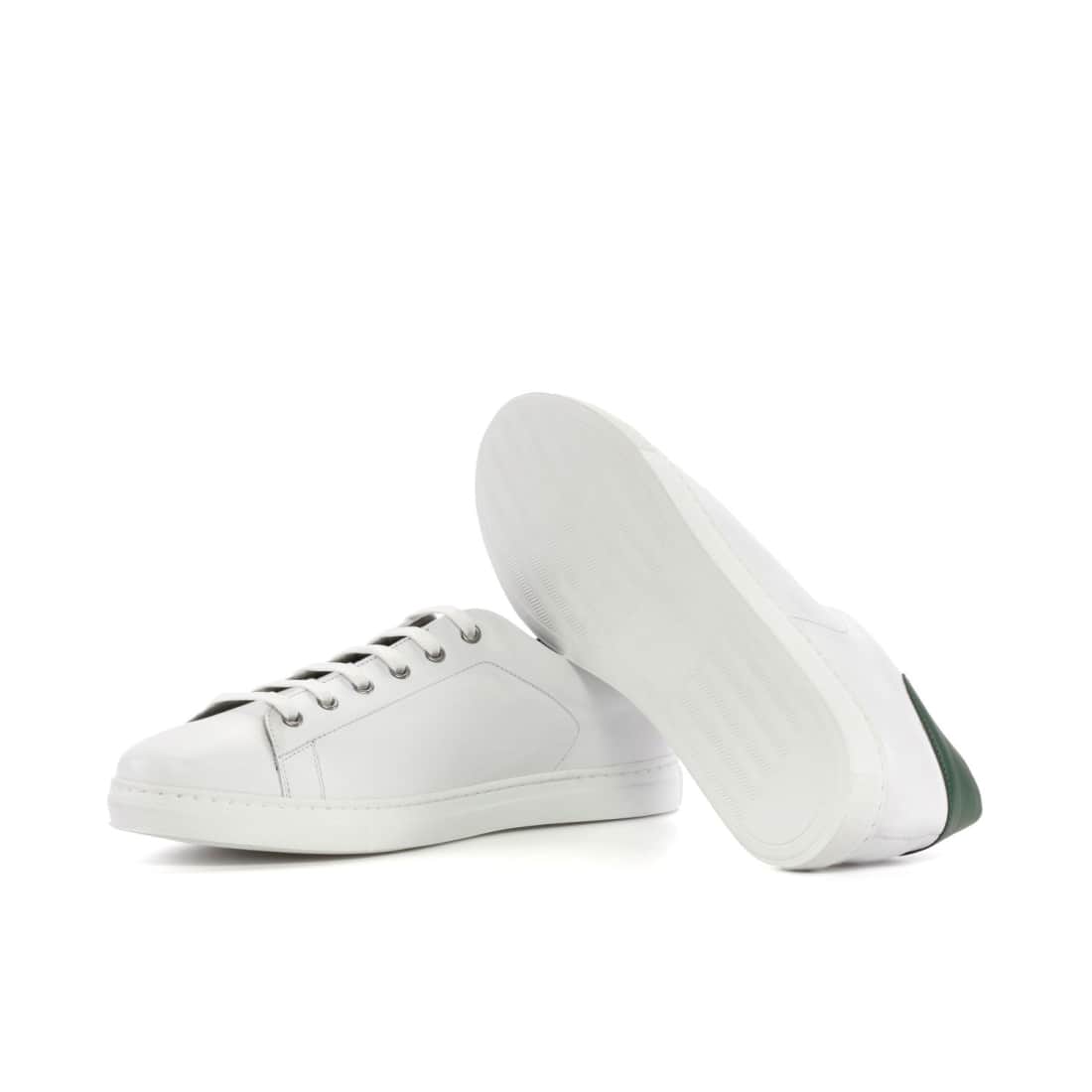 Sneakers Jersey en cuir blanc - Semelles Blanches – vue 2