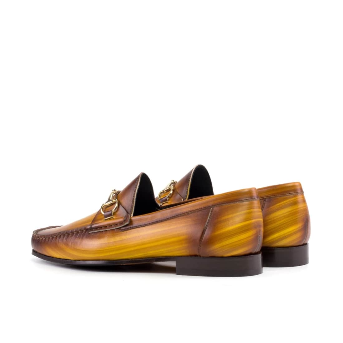 Mocassin à mors en cuir patiné cognac – vue 3