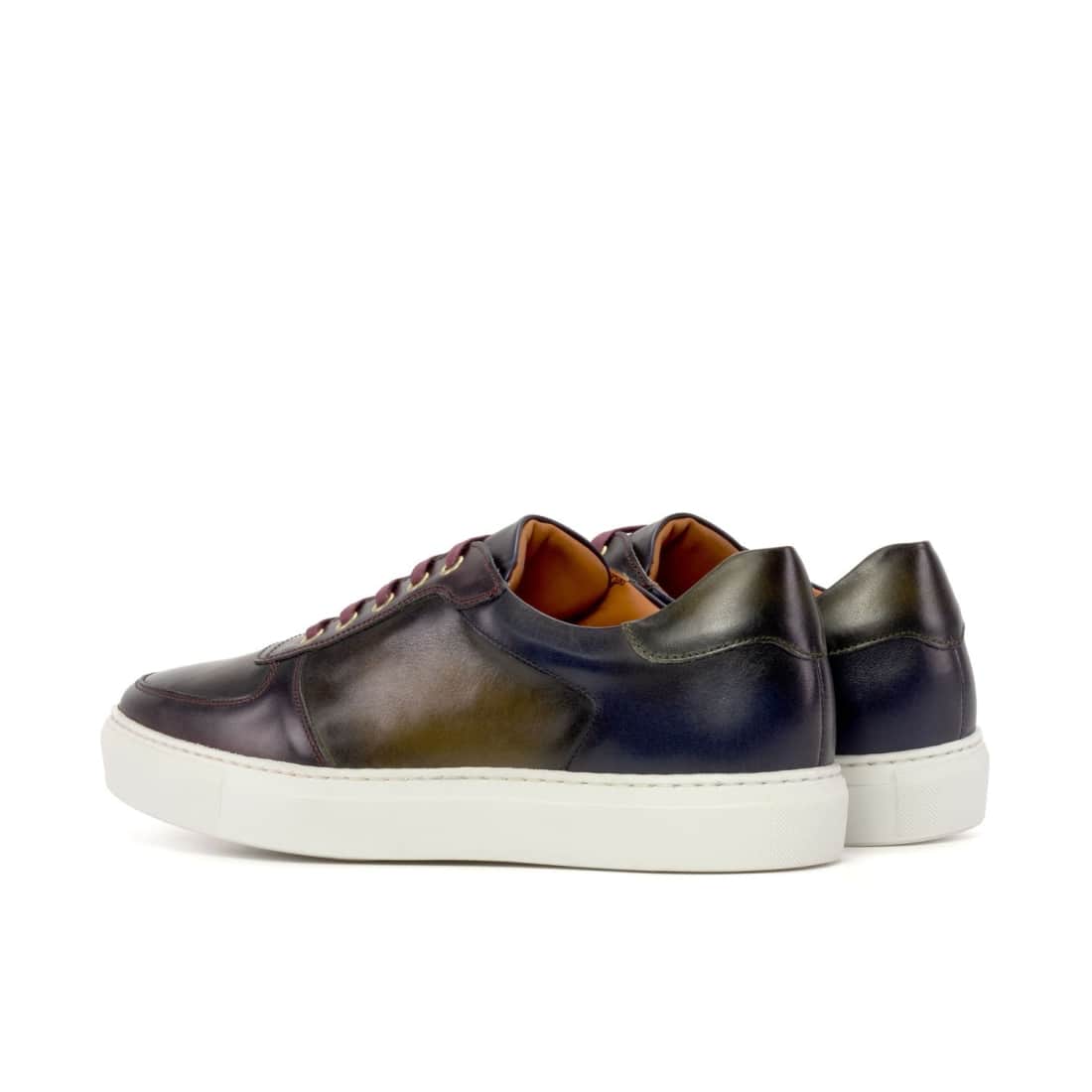 Sneakers Bumper en cuir patiné kaki - Semelles Blanches – vue 3