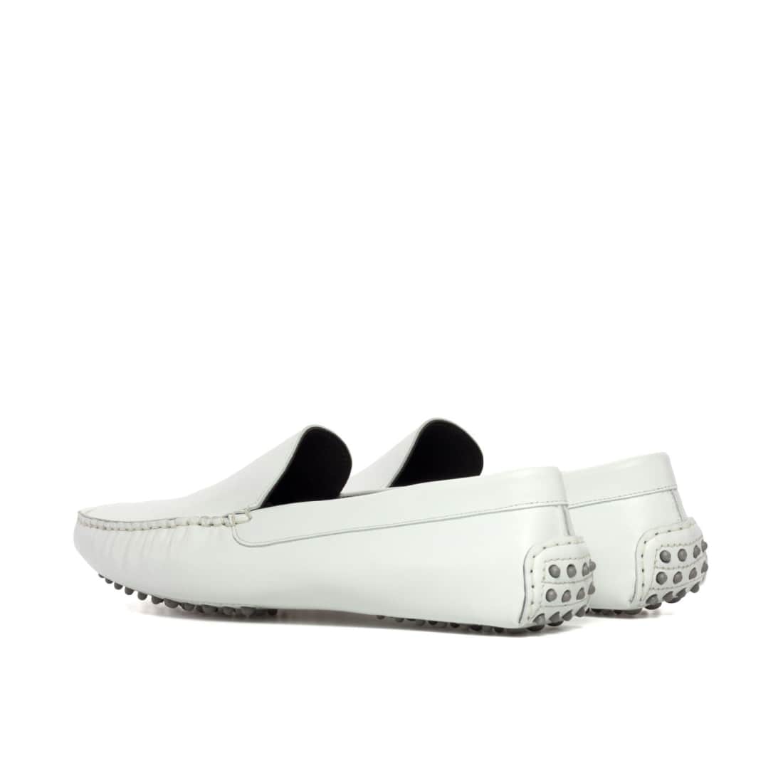 Mocassin Driver en cuir blanc – vue 2