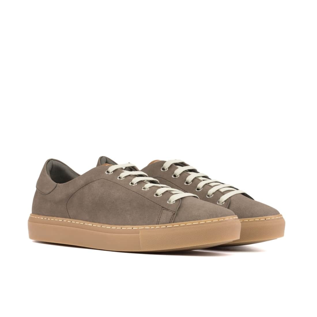 Sneakers Jersey en daim vegan taupe - Semelles Caramel