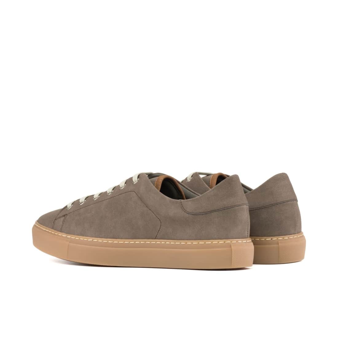 Sneakers Jersey en daim vegan taupe - Semelles Caramel – vue 3