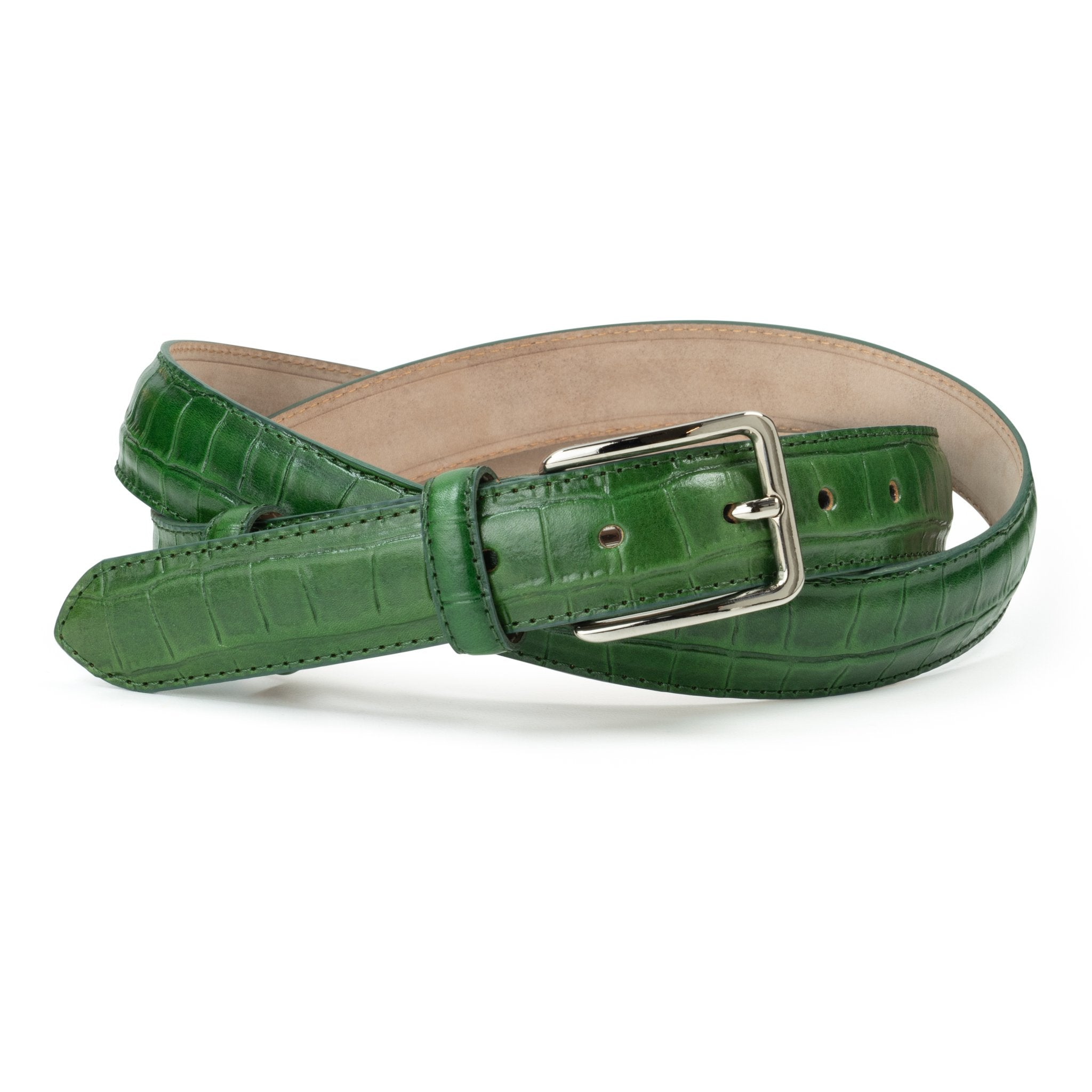 Ceinture En Cuir Imitation Croco Turquoise Yolète Pour Femme - Taille 100, Neuf Avec Étiquettes