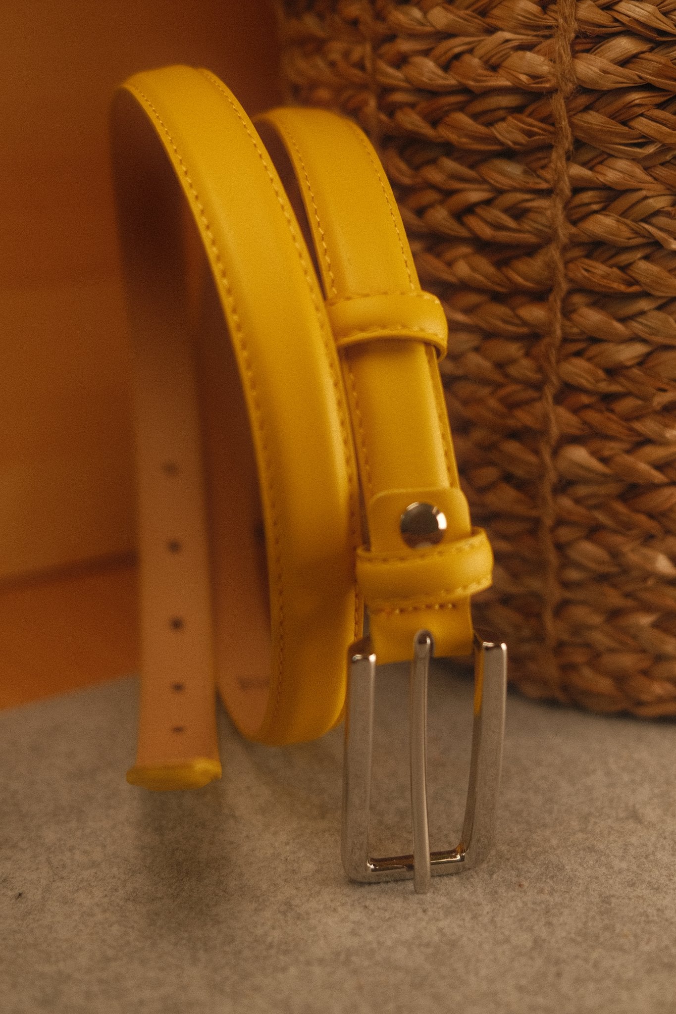 Ceinture femme cuir jaune fine 20 mm Norbert Bottier Accessoires Norbert Bottier