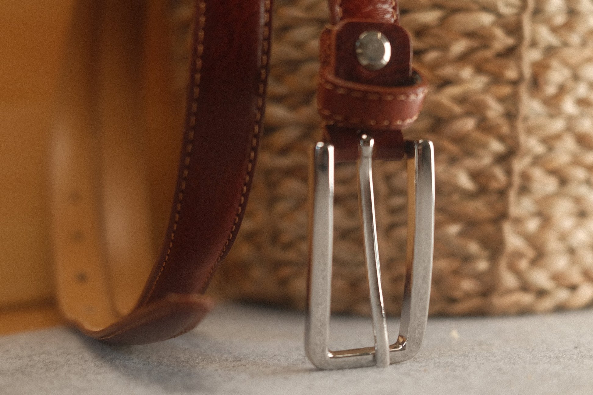 Ceinture femme cuir cognac fine 20 mm Norbert Bottier Accessoires Norbert Bottier