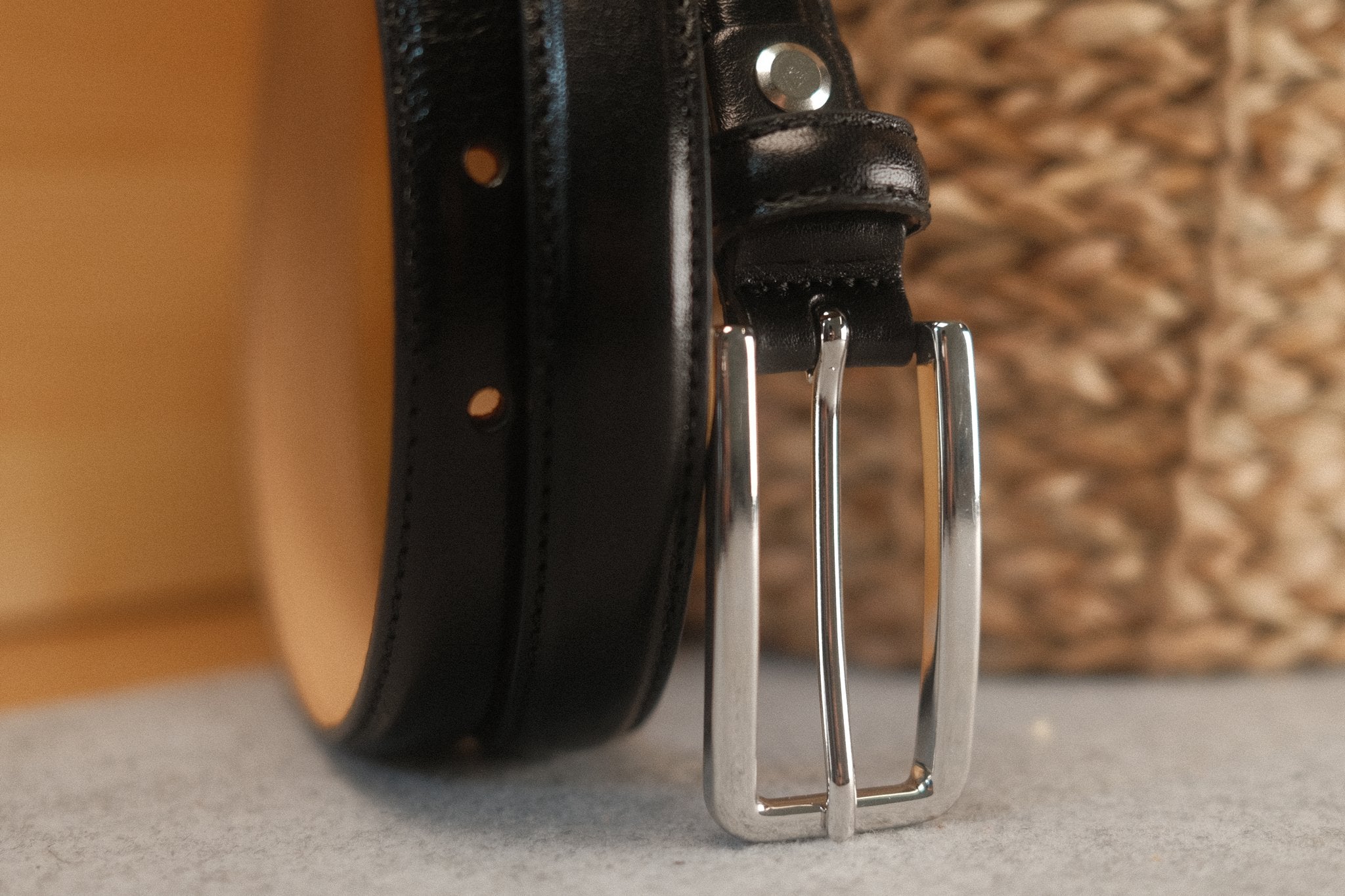 Ceinture femme cuir noir fine 20 mm Norbert Bottier Accessoires Norbert Bottier