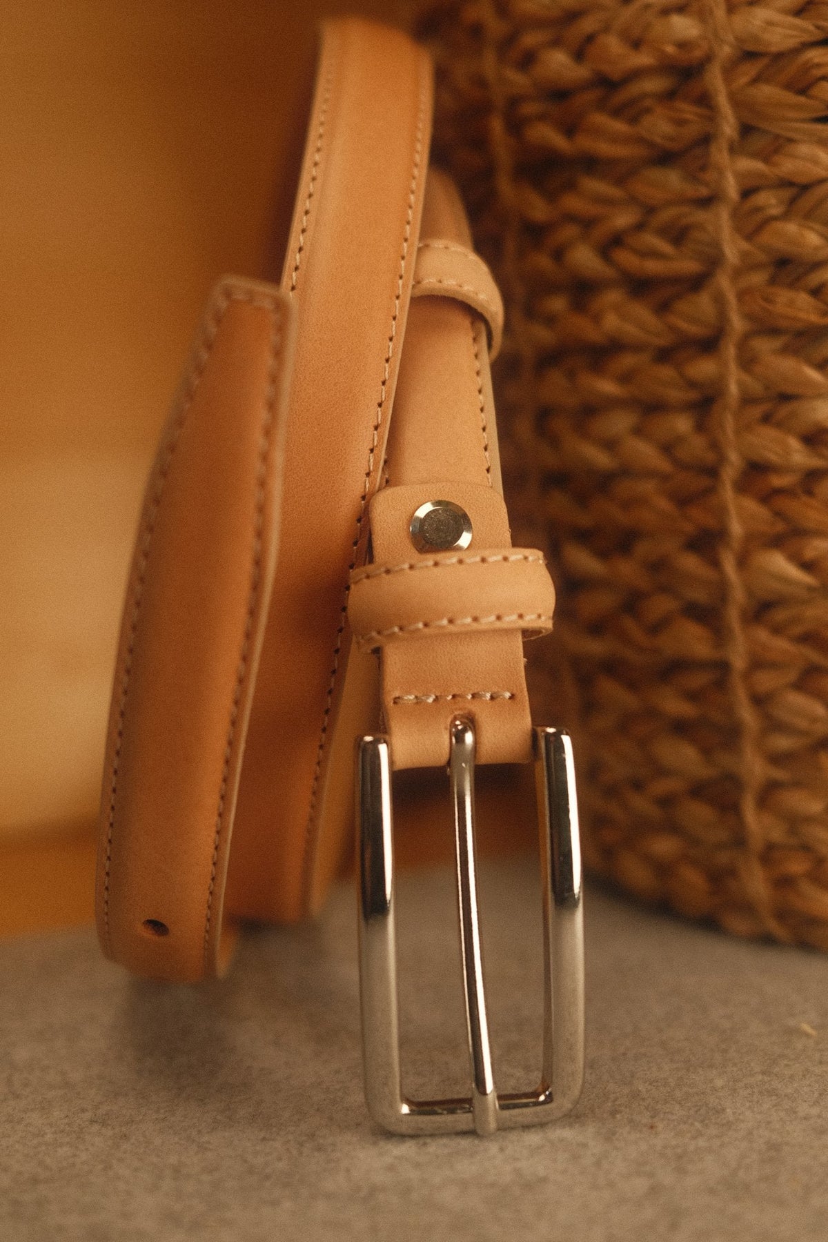 Ceinture femme cuir naturel fine 20 mm – vue 2