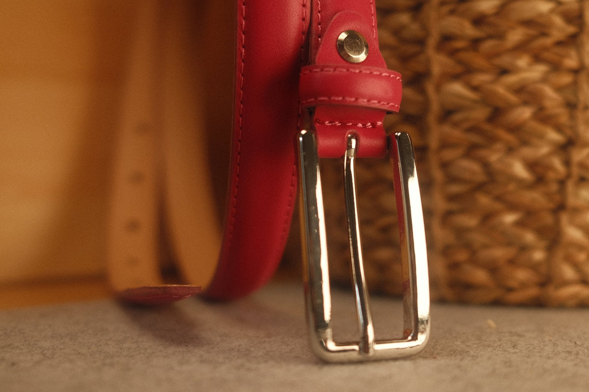 Ceinture femme cuir fuschia fine 20 mm – vue 3