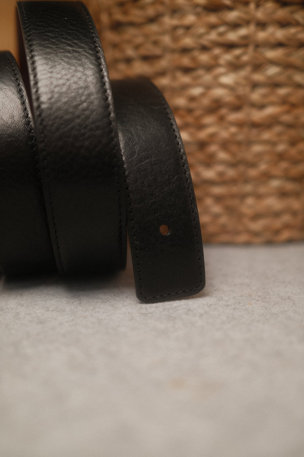 Ceinture réversible pour boucle H 32 mm – Cuir Noir / Cognac – vue 3