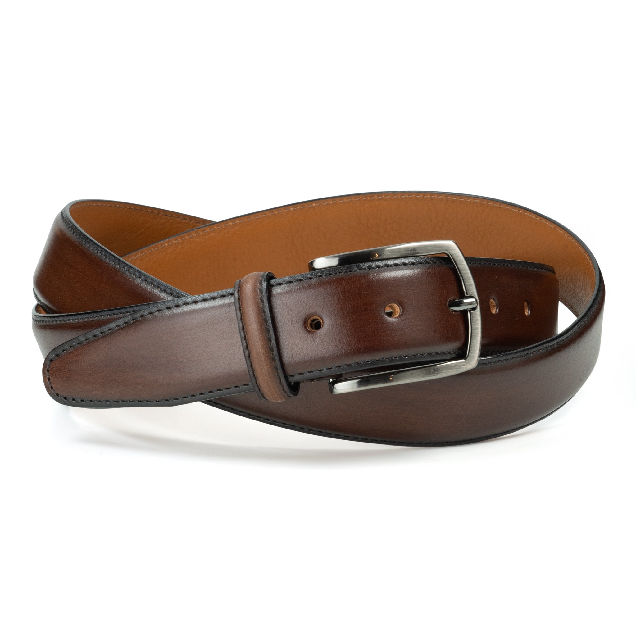 Ceinture en cuir patiné 35 mm – marron