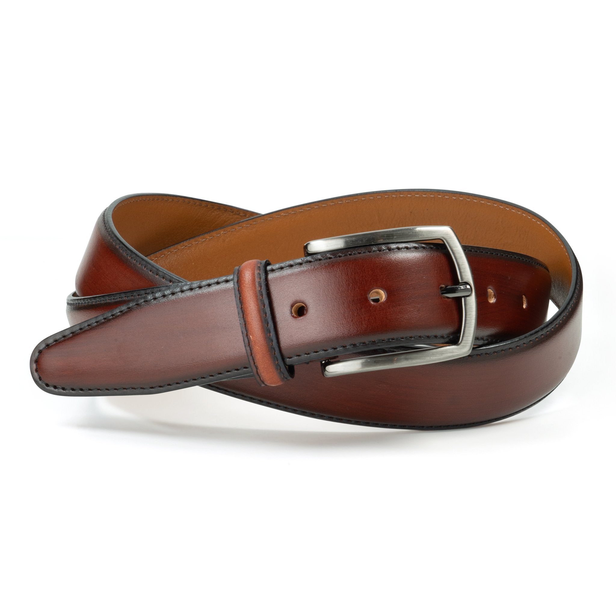Ceinture en cuir patiné 35 mm – Whisky