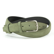 Ceinture en daim kaki boucle ronde 35 mm