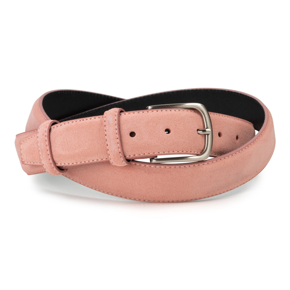 Ceinture en daim rose pâle boucle ronde 35 mm