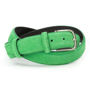 Ceinture en daim vert pomme boucle ronde 35 mm