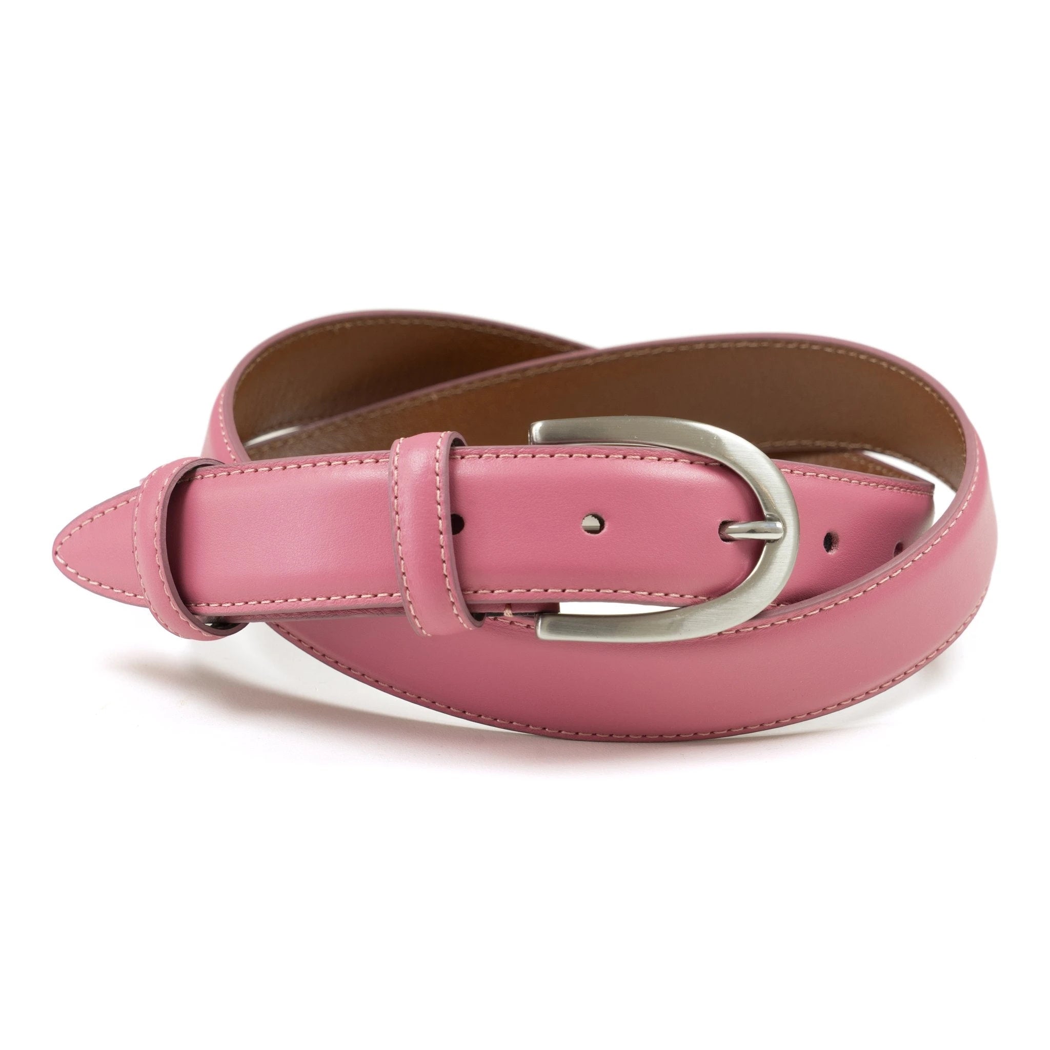 Ceinture femme cuir rose boucle ronde fine 30 mm Norbert Bottier Accessoires Norbert Bottier