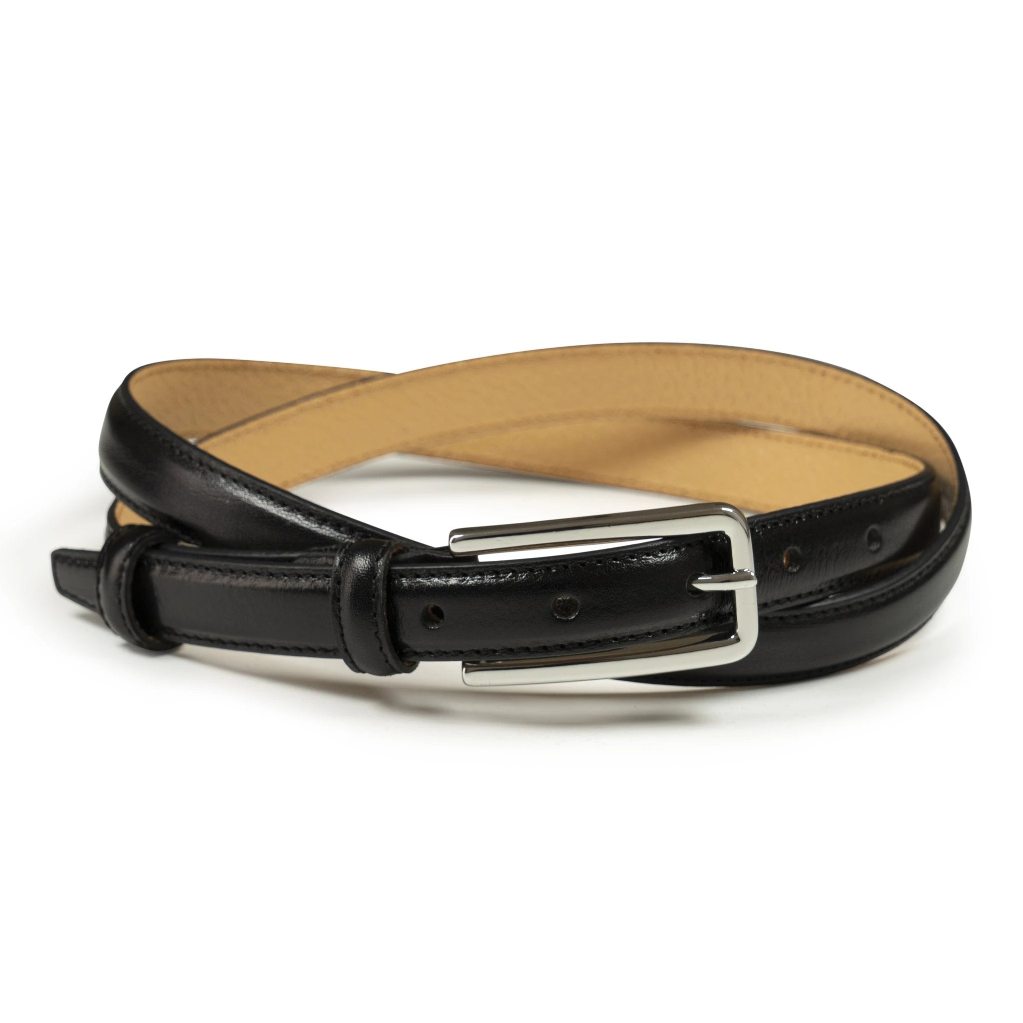 Ceinture femme cuir noir fine 20 mm Norbert Bottier Accessoires Norbert Bottier