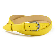 Ceinture femme cuir jaune boucle ronde fine 25 mm Norbert Bottier Accessoires Norbert Bottier