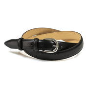 Ceinture femme cuir noir boucle ronde fine 25 mm Norbert Bottier Accessoires Norbert Bottier