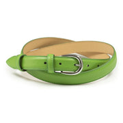 Ceinture femme cuir vert pomme boucle ronde fine 25 mm Norbert Bottier Accessoires Norbert Bottier