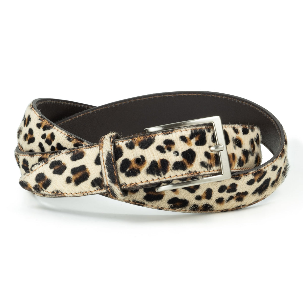 Ceinture en motif fourrure léopard 35 mm