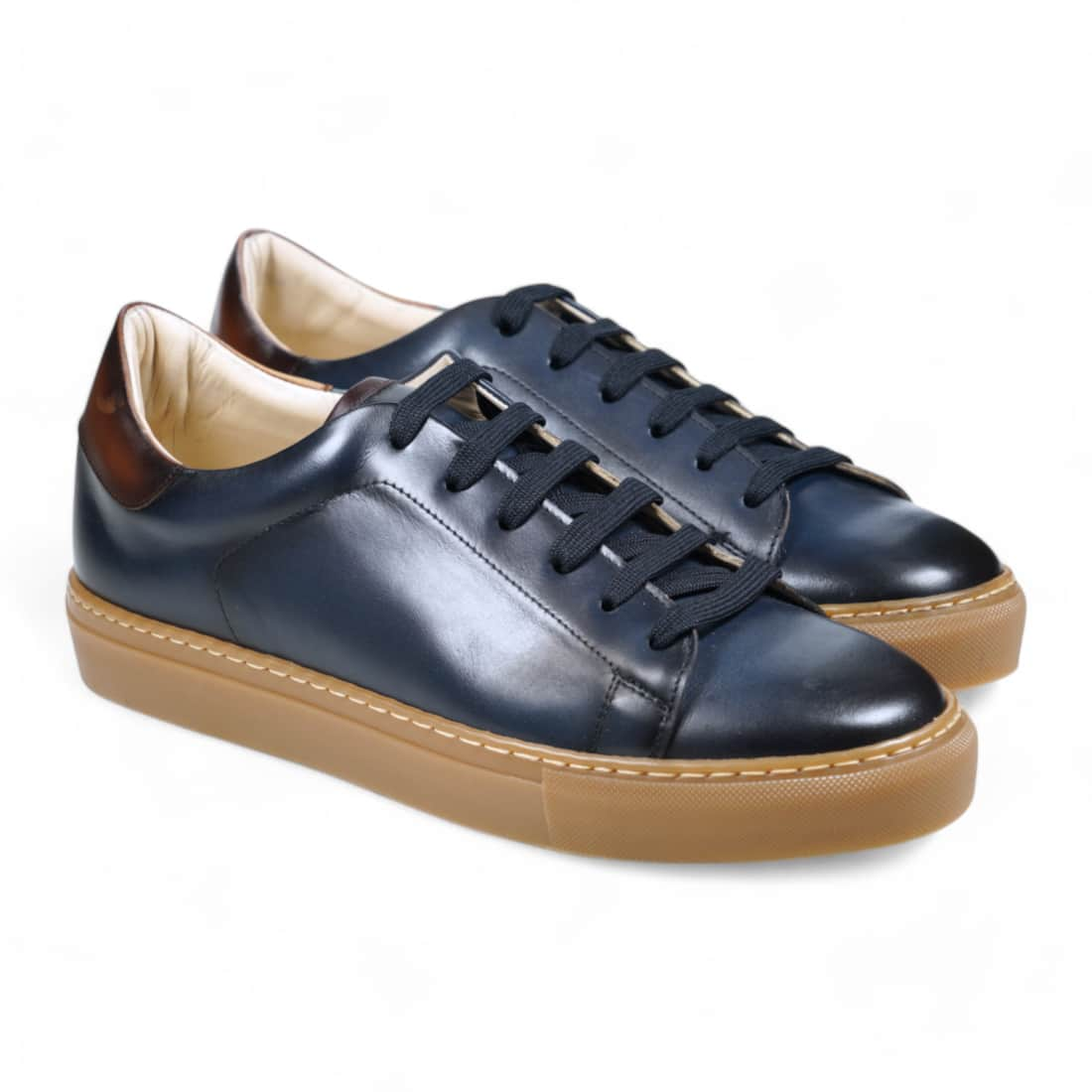 Jersey Cuir Bleu Patiné - Chaussures