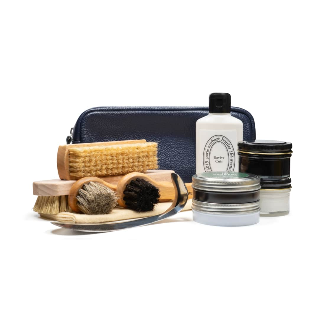 Kit Entretien Cuir - Complet - Trousse Cuir Grainé Bleu