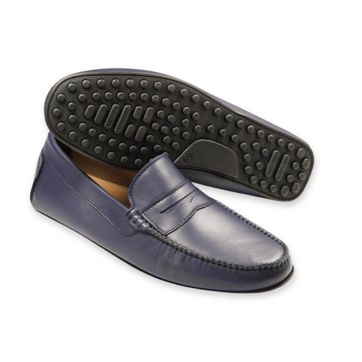 Roma - Mocassins Driver Cuir Bleu Marine – vue 2