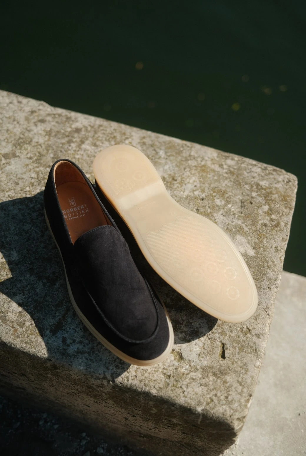 Milan - Mocassins Soft Daim Bleu Norbert Bottier Chaussures Norbert Bottier