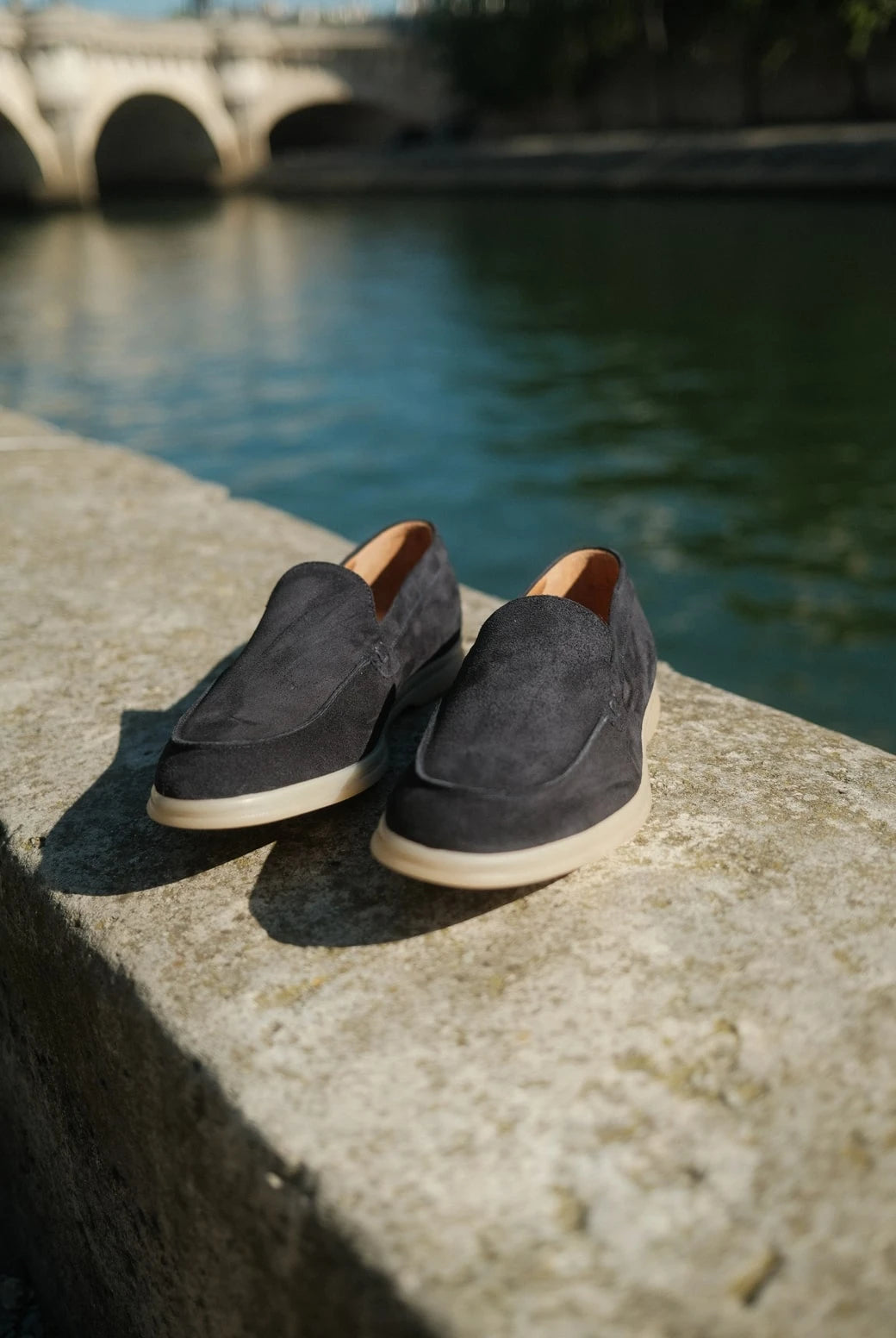Milan - Mocassins Soft Daim Bleu – vue 4