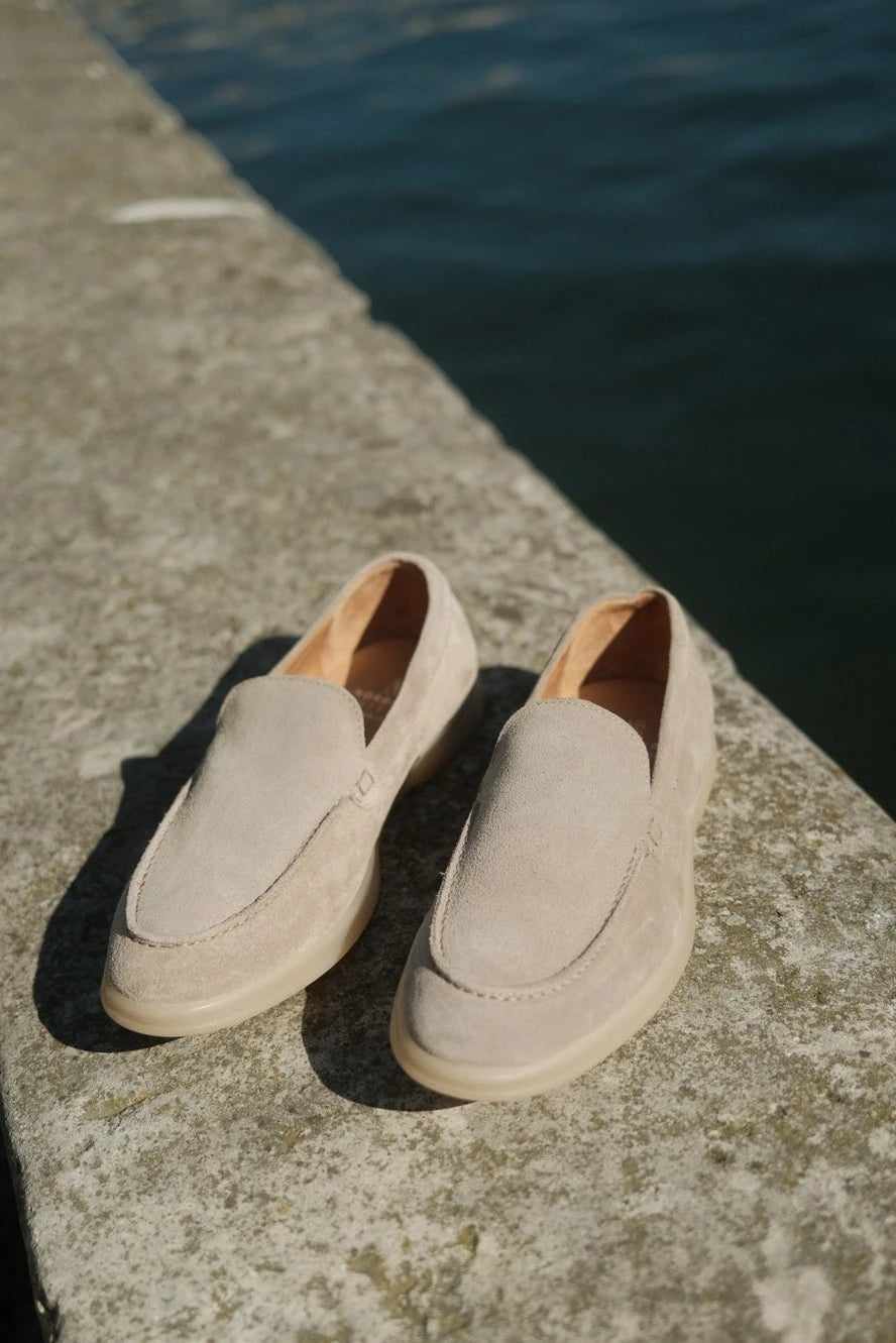 Milan - Mocassins Soft Daim Taupe Norbert Bottier Chaussures Norbert Bottier