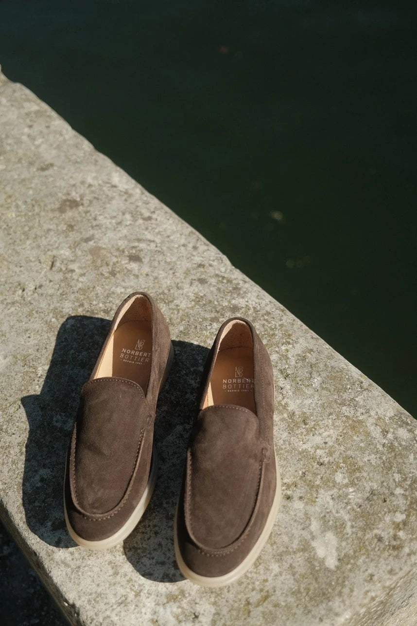 Milan - Mocassins Soft Daim Marron Norbert Bottier Chaussures Norbert Bottier